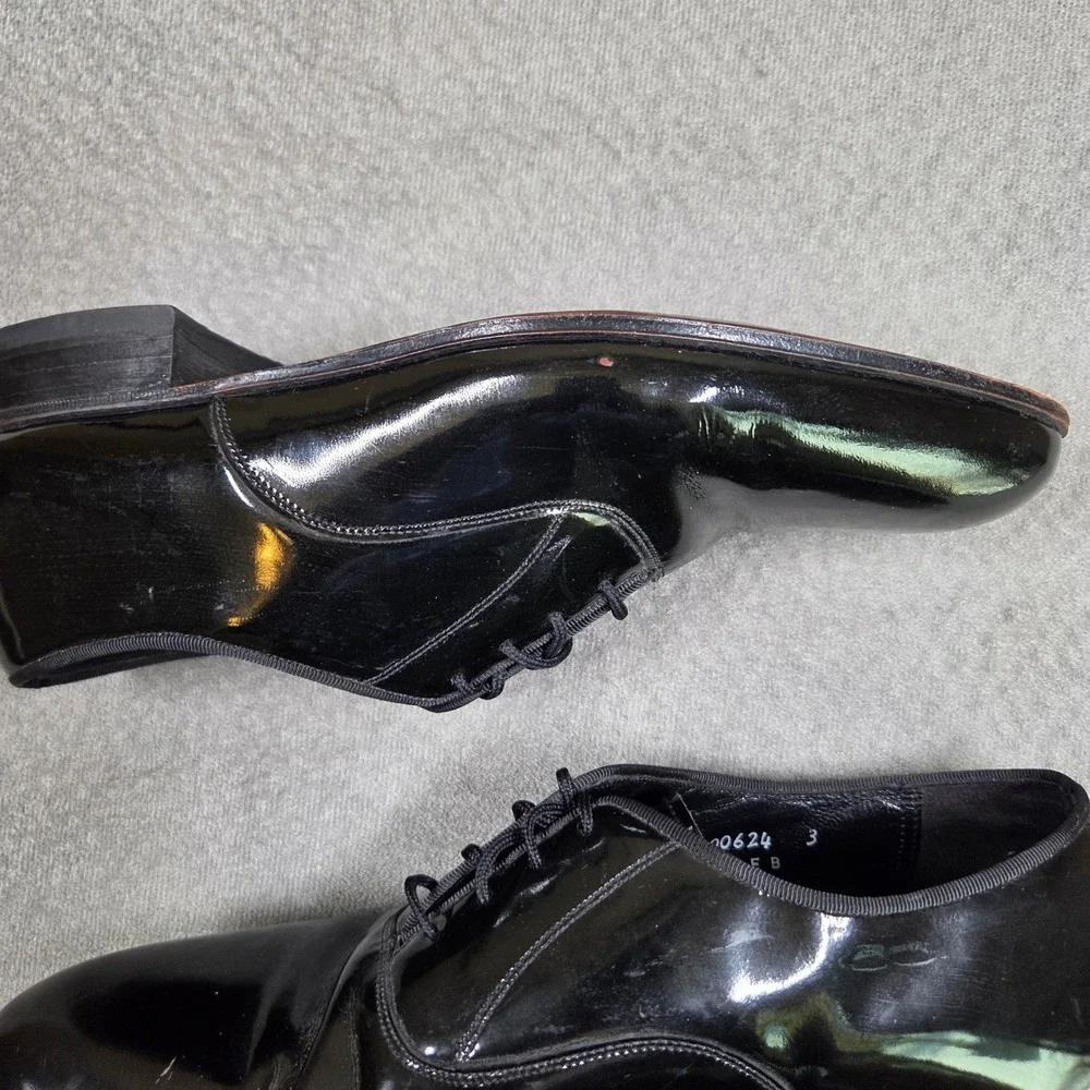 Florsheim Patent Leather Oxford Dress Shoes Men 7D Black Formal Plain Toe